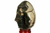 Septarian Dragon Egg Geode - Black Crystals #157874-2